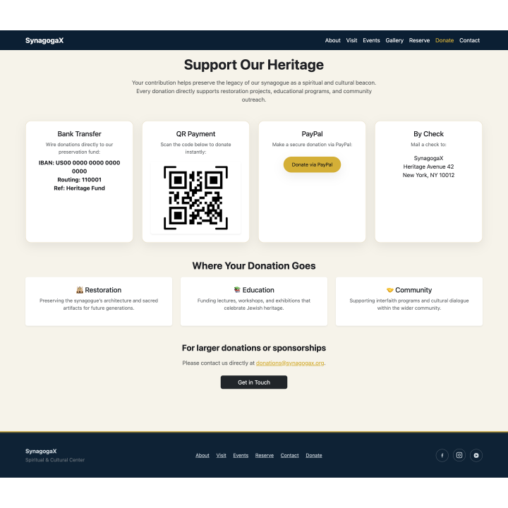 SynagogaX — Modern Synagogue & Cultural Heritage HTML5 Template