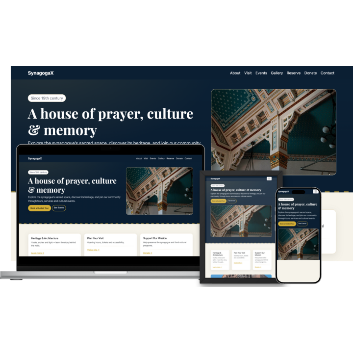 SynagogaX — Modern Synagogue & Cultural Heritage HTML5 Template