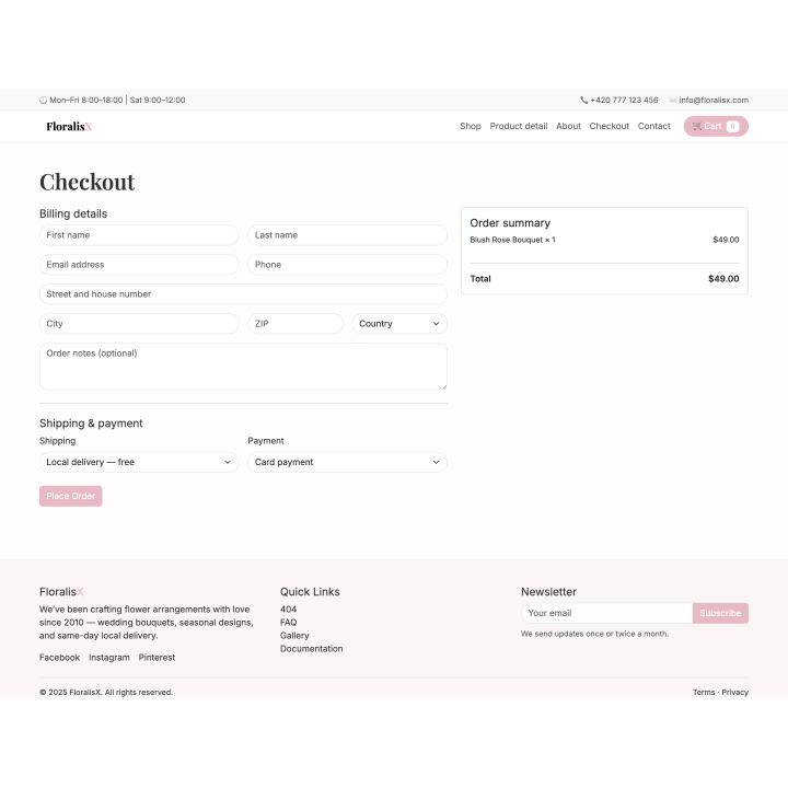 FloralisX – Modern Flower Shop HTML Template