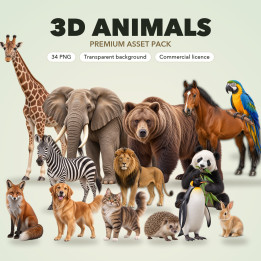 3D Animals PNG – 34 Transparent Illustrations | CodeCron