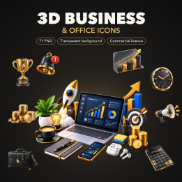 3D business ikony PNG – 71 ikon, průhledné pozadí | CodeCron