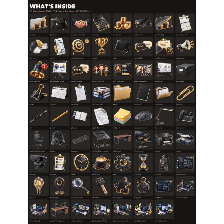 3D Business & Office Icons PNG – 71 Icons | CodeCron
